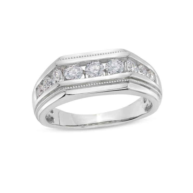 Main Image 1 of 1 CT. T.W. Certified Lab-Grown Diamond Angled Band in 14K White Gold (F/SI2)