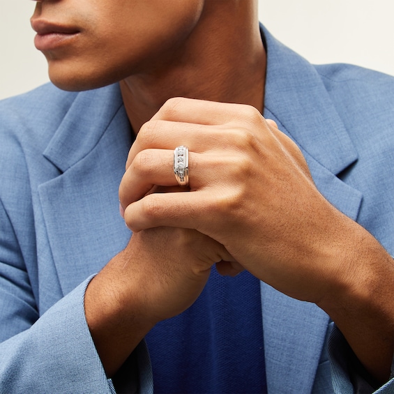 1 CT. T.w. Certified Lab-Grown Diamond Angled Band in 14K White Gold (F/Si2)