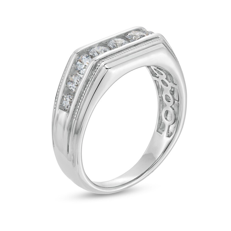 Main Image 3 of 1 CT. T.W. Certified Lab-Grown Diamond Angled Band in 14K White Gold (F/SI2)