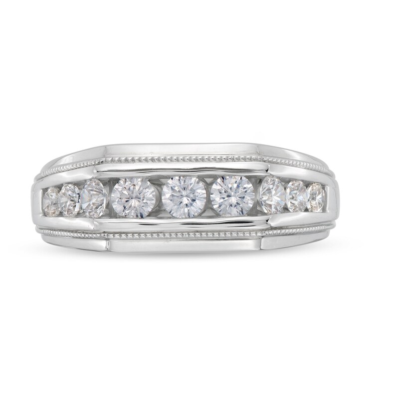 Main Image 4 of 1 CT. T.W. Certified Lab-Grown Diamond Angled Band in 14K White Gold (F/SI2)