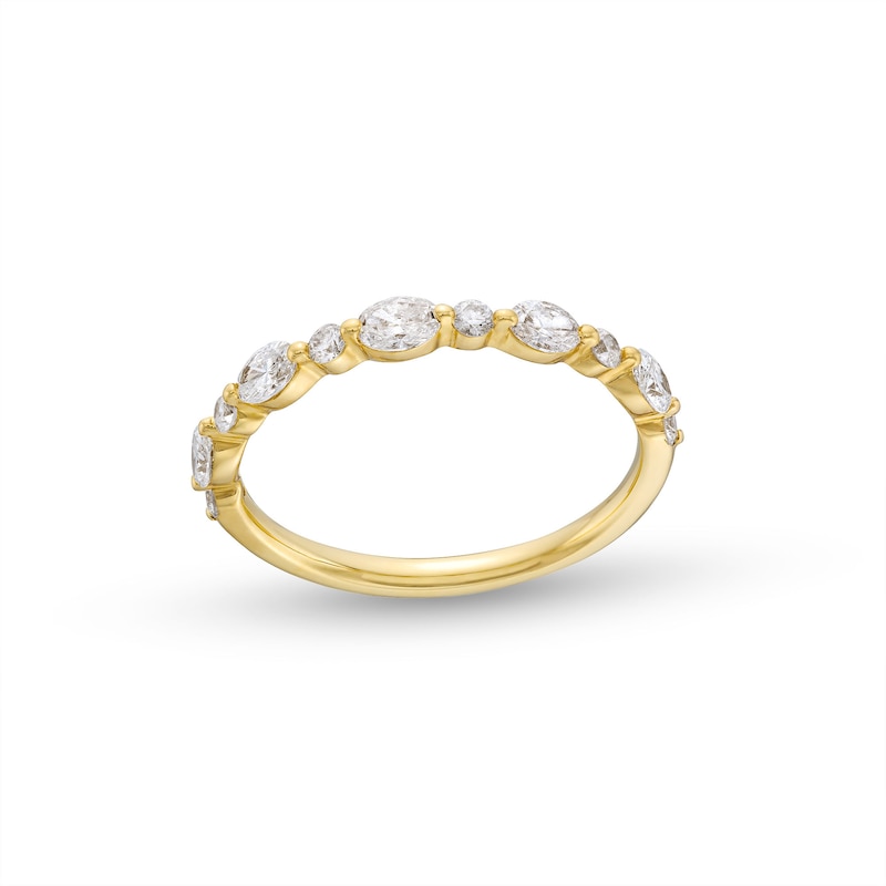 Main Image 1 of 5/8 CT. T.W. Certified Oval and Round Diamond Alternating Anniversary Band in 14K Gold (I/SI2)