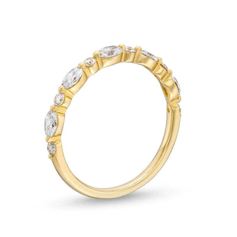 Main Image 3 of 5/8 CT. T.W. Certified Oval and Round Diamond Alternating Anniversary Band in 14K Gold (I/SI2)