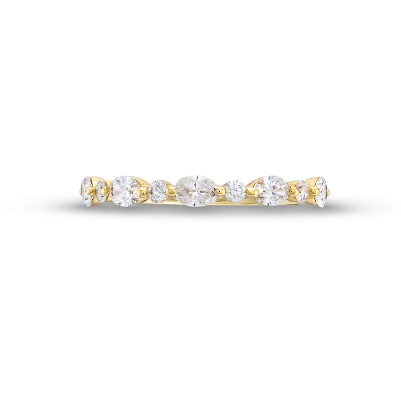 Main Image 4 of 5/8 CT. T.W. Certified Oval and Round Diamond Alternating Anniversary Band in 14K Gold (I/SI2)