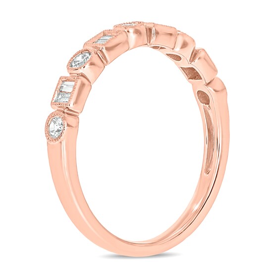 1/4 CT. T.w. Multi-Diamond Stack Ring in 10K Rose Gold