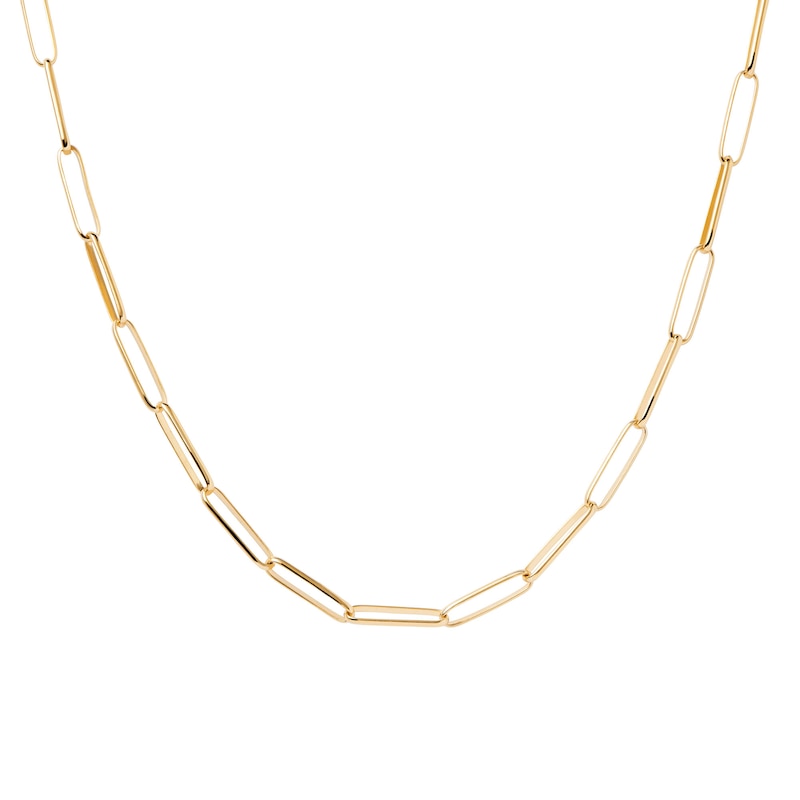 Main Image 1 of PDPAOLA™ at Zales 0.4mm Paper Clip Chain Necklace in Sterling Silver with 18K Gold Plate - 15.75"