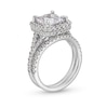 Thumbnail Image 3 of 5-1/4 CT. T.W. Certified Princess-Cut Lab-Grown Diamond Framed Split Shank Bridal Set in 14K White Gold (I/SI2)
