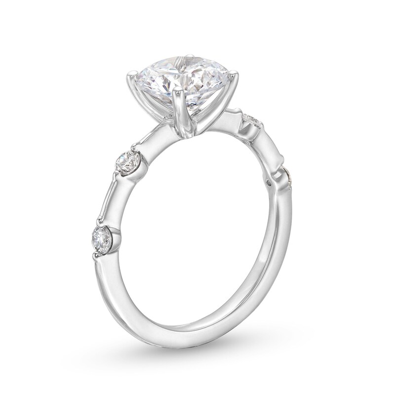 Main Image 3 of 2-1/4 CT. T.W. Certified Lab-Grown Diamond Station Engagement Ring in 14K White Gold (F/SI2)