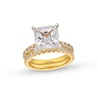 Thumbnail Image 1 of 5-1/4 CT. T.W. Certified Princess-Cut Lab-Grown Diamond Bridal Set in 14K Gold (I/SI2)