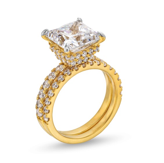 5-1/4 CT. T.w. Certified Princess-Cut Lab-Grown Diamond Bridal Set in 14K Gold (I/Si2)