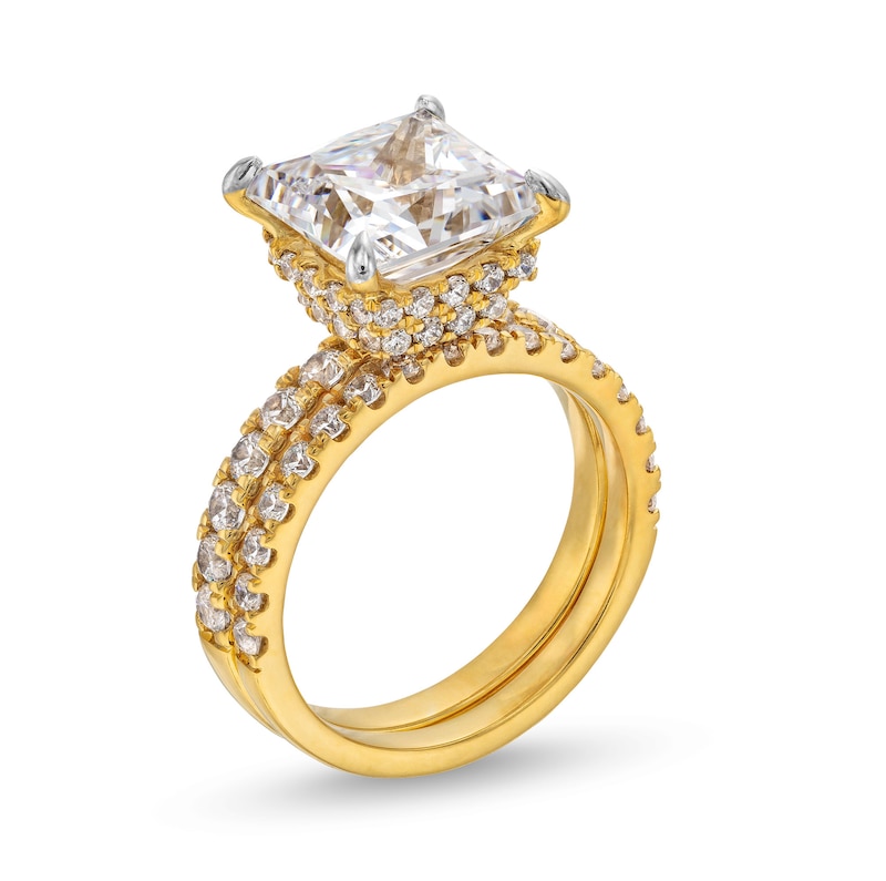 Main Image 3 of 5-1/4 CT. T.W. Certified Princess-Cut Lab-Grown Diamond Bridal Set in 14K Gold (I/SI2)