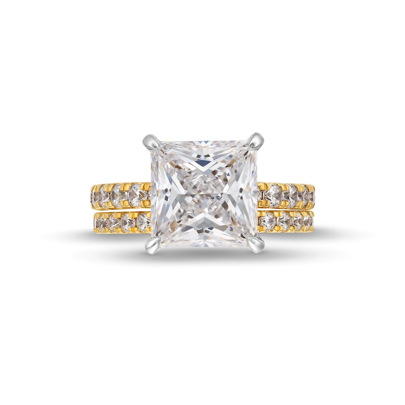 Main Image 4 of 5-1/4 CT. T.W. Certified Princess-Cut Lab-Grown Diamond Bridal Set in 14K Gold (I/SI2)