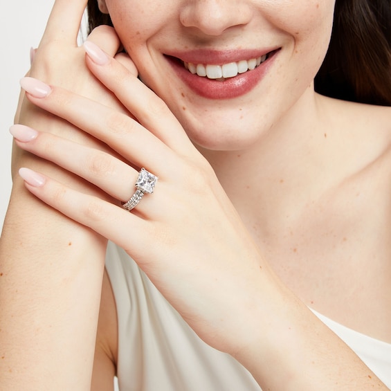 5-1/4 CT. T.w. Certified Princess-Cut Lab-Grown Diamond Bridal Set in 14K White Gold (I/Si2)