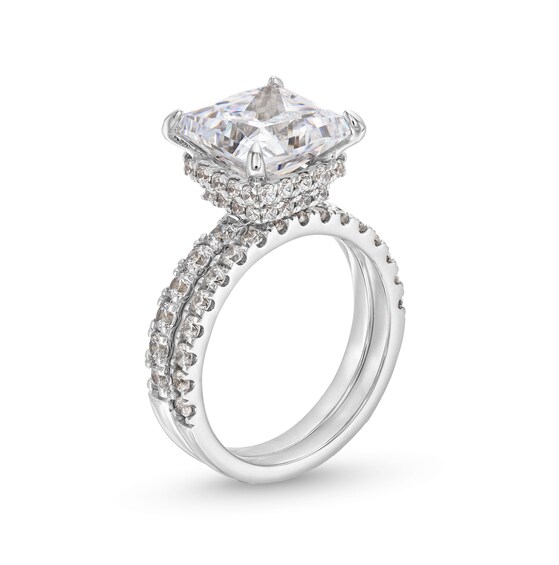 5-1/4 CT. T.w. Certified Princess-Cut Lab-Grown Diamond Bridal Set in 14K White Gold (I/Si2)