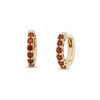 Thumbnail Image 0 of Garnet Huggie Hoop Earrings in 10K Gold