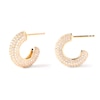 Thumbnail Image 0 of PDPAOLA™ at Zales Cubic Zirconia Multi-Row Open Hoop Earrings in Sterling Silver with 18K Gold Plate