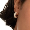Thumbnail Image 2 of PDPAOLA™ at Zales Cubic Zirconia Multi-Row Open Hoop Earrings in Sterling Silver with 18K Gold Plate