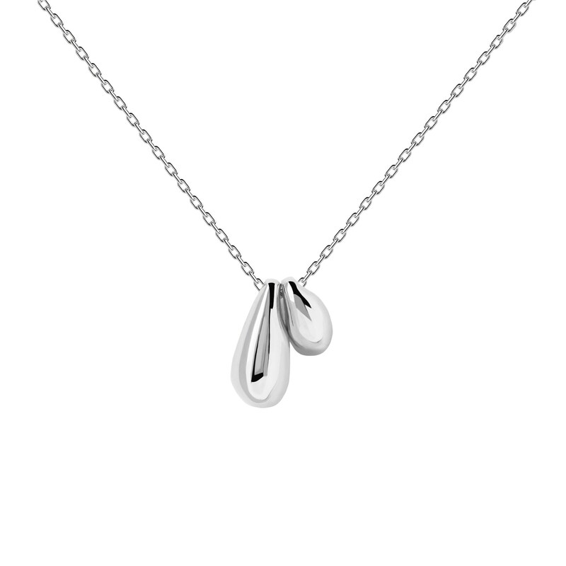Main Image 1 of PDPAOLA™ at Zales Double Teardrop Necklace in Sterling Silver - 19.5&quot;