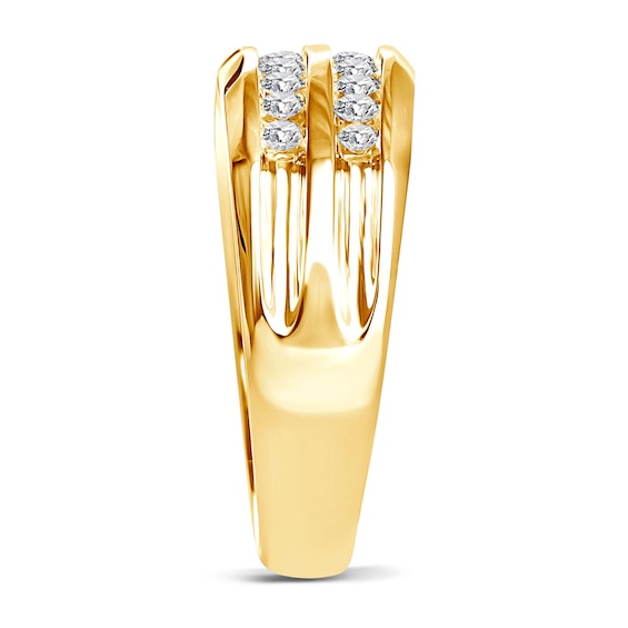 1/2 CT. T.w. Diamond Two-Row Band in 10K Gold
