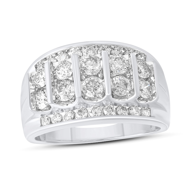 Main Image 1 of 2 CT. T.W. Diamond Double Row Columns Ring in 10K White Gold