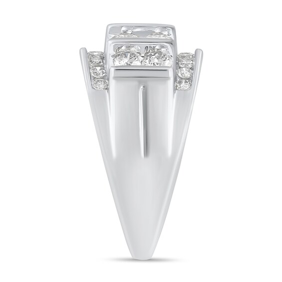 2 CT. T.w. Diamond Double Row Columns Ring in 10K White Gold