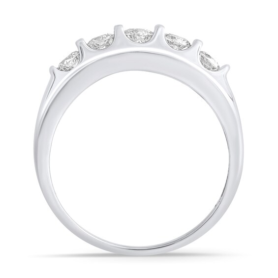 2 CT. T.w. Diamond Double Row Columns Ring in 10K White Gold