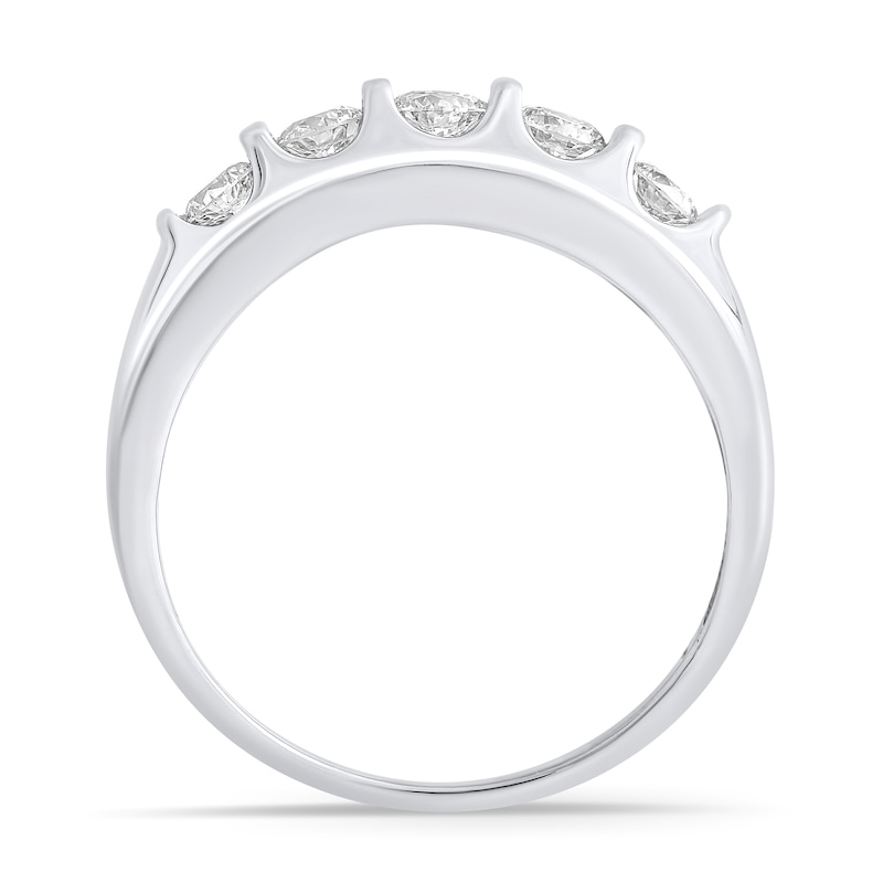 Main Image 3 of 2 CT. T.W. Diamond Double Row Columns Ring in 10K White Gold