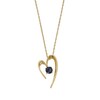 Thumbnail Image 0 of 5.0mm Blue Sapphire Solitaire Tilted Open Heart Pendant in 10K Gold