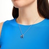 Thumbnail Image 1 of 5.0mm Blue Sapphire Solitaire Tilted Open Heart Pendant in 10K Gold