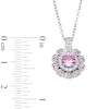 Thumbnail Image 3 of 5.0mm Pink and White Lab-Created Sapphire Heart Petal Frame Pendant in Sterling Silver