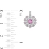 Thumbnail Image 3 of 4.0mm Pink and White Lab-Created Sapphire Heart Petal Frame Drop Earrings in Sterling Silver