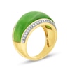 Thumbnail Image 3 of Jade and 1/5 CT. T.W. Diamond Edge Band in 10K Gold