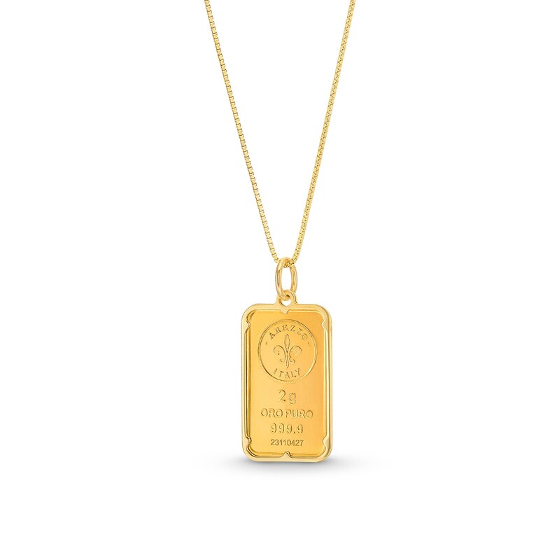 Main Image 1 of 2 Gram Ingot Bar Pendant in 14K and 24K Gold