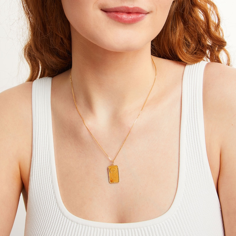 Main Image 2 of 2 Gram Ingot Bar Pendant in 14K and 24K Gold