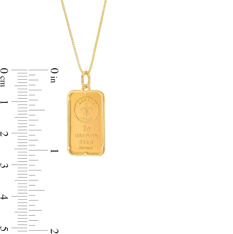 Main Image 3 of 2 Gram Ingot Bar Pendant in 14K and 24K Gold