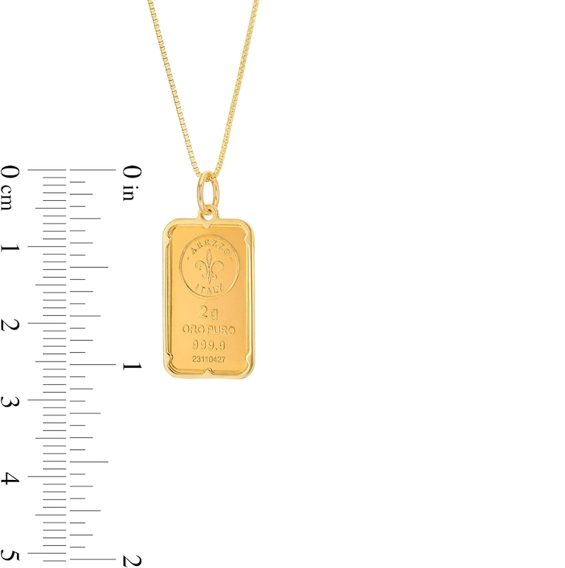 2 Gram Ingot Bar Pendant in 14K and 24K Gold