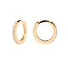 Thumbnail Image 0 of PDPAOLA™ at Zales Cubic Zirconia Huggie Hoop Earrings in Sterling Silver with 18K Gold Plate