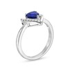 Thumbnail Image 3 of Heart-Shaped Lab-Created Blue and White Sapphire Pendant, Ring and Earrings Set in Sterling Silver