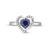 Thumbnail Image 4 of Heart-Shaped Lab-Created Blue and White Sapphire Pendant, Ring and Earrings Set in Sterling Silver