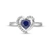 Thumbnail Image 3 of Heart-Shaped Lab-Created Blue and White Sapphire Pendant, Ring and Earrings Set in Sterling Silver