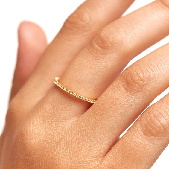 PDPAOLAâ¢ at Zales Cubic Zirconia Eternity Band Sterling Silver with 18K Gold Plate