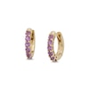 Thumbnail Image 0 of Amethyst Huggie Hoop Earrings in 10K Gold