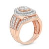 Thumbnail Image 3 of 1-1/4 CT. T.W. Pear-Shaped Multi-Diamond Frame Multi-Row Vintage-Style Bridal Set in 10K Rose Gold