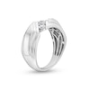 Thumbnail Image 3 of 1/2 CT. T.W. Diamond Three Stone Slant Groove Band in 10K White Gold