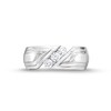 Thumbnail Image 4 of 1/2 CT. T.W. Diamond Three Stone Slant Groove Band in 10K White Gold
