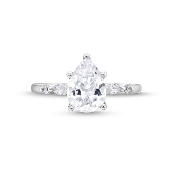 2-1/8 CT. T.w. Certified Pear-Shaped Lab-Grown Diamond Engagement Ring in 14K White Gold (F/Vs2)