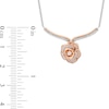 Thumbnail Image 2 of Enchanted Disney Belle 1/4 CT. T.W. Diamond Rose Chevron Necklace in Sterling Silver and 10K Rose Gold