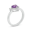 Thumbnail Image 3 of Heart-Shaped Amethyst and White Lab-Created Sapphire Pendant, Ring and Earrings Set in Sterling Silver