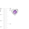 Thumbnail Image 5 of Heart-Shaped Amethyst and White Lab-Created Sapphire Pendant, Ring and Earrings Set in Sterling Silver