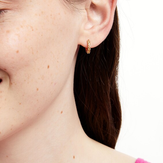 Citrine Huggie Hoop Earrings in 10K Gold