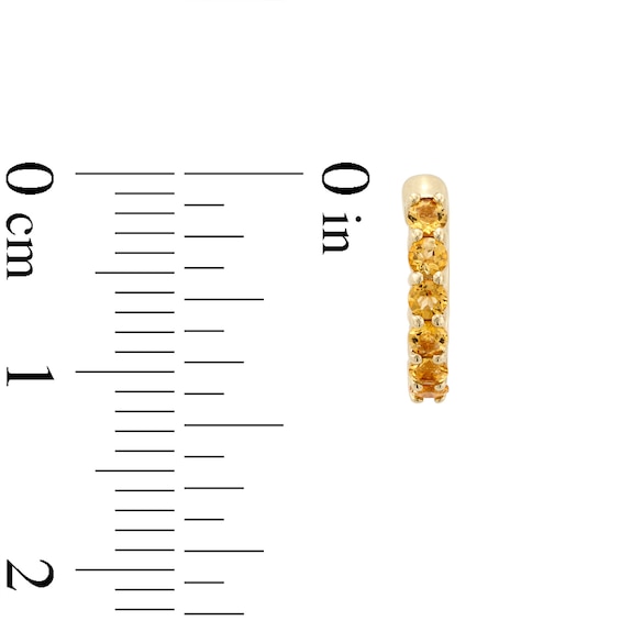 Citrine Huggie Hoop Earrings in 10K Gold